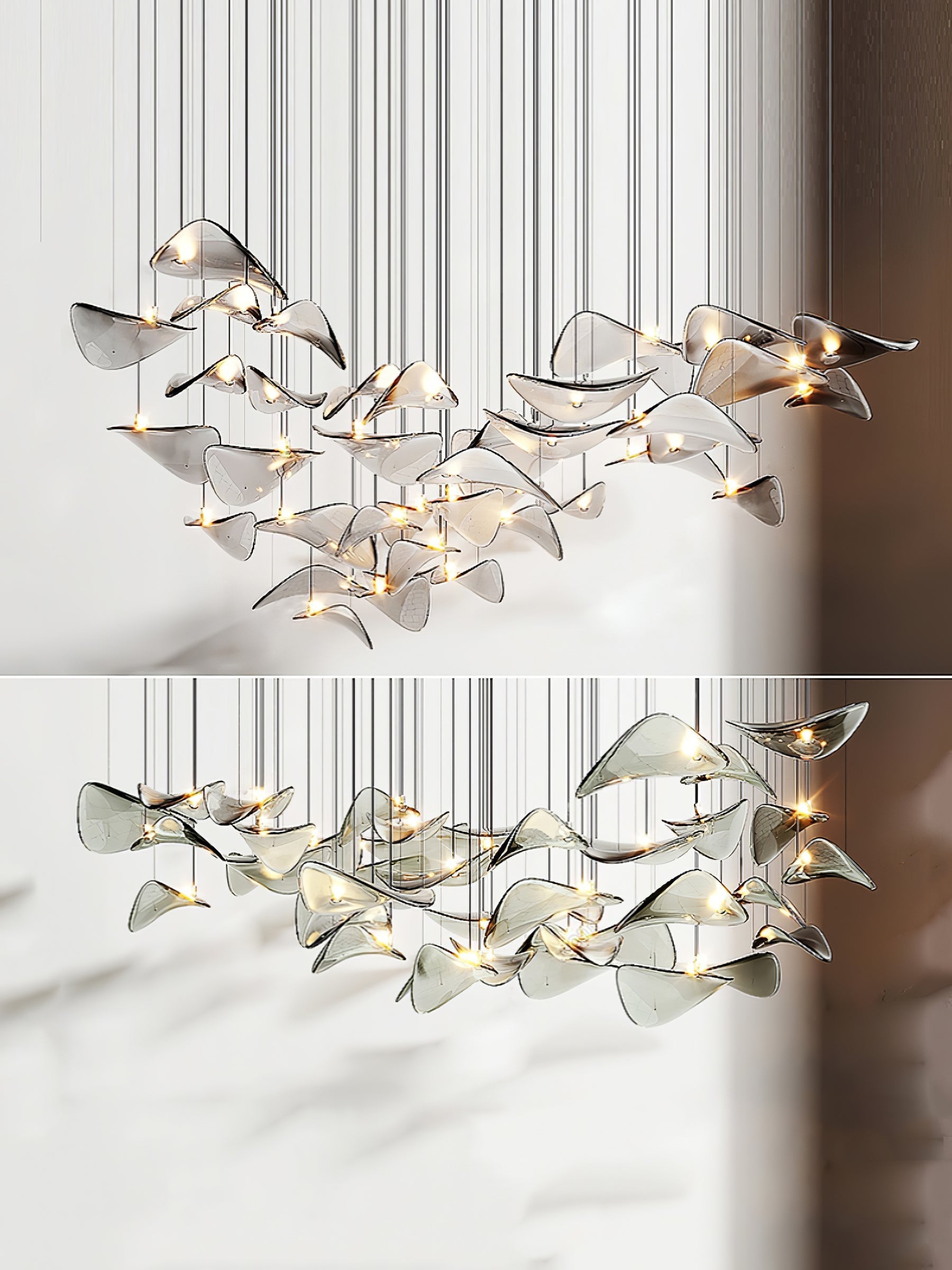 Wave Floating Leaf Chandelier