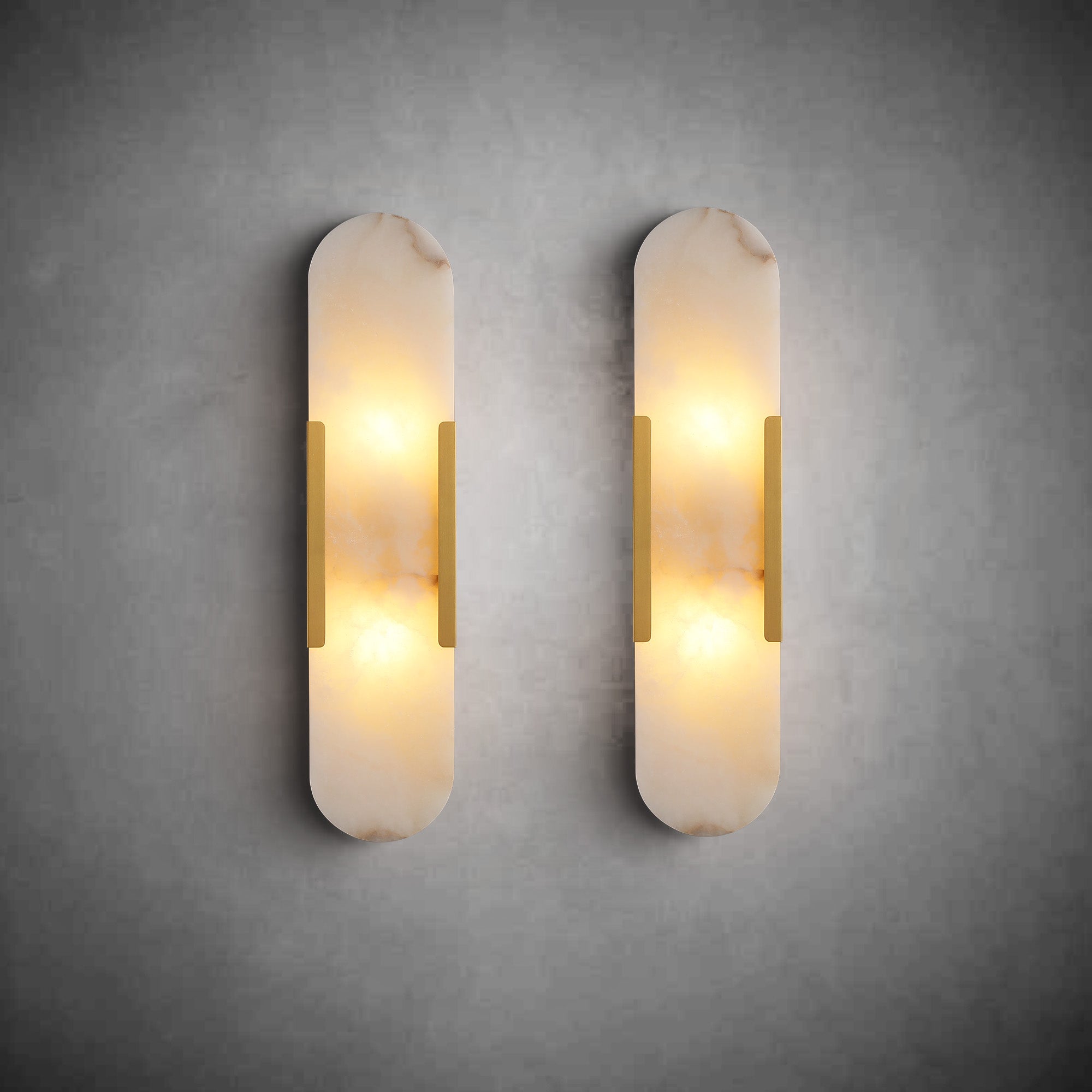 Wall Sconces Set of 2, Alabaster Wall Light, 19.7'' Indoor Vanity Light Fixtures for Bathroom