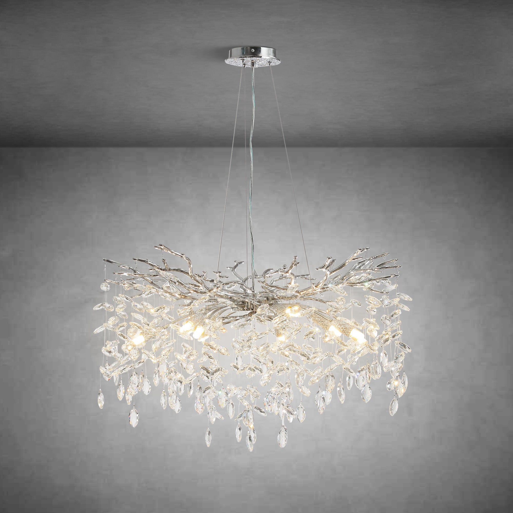 Modern Gold Tree Branch Crystal Chandelier