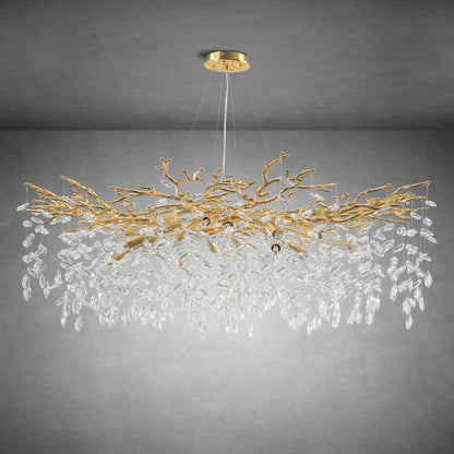 Modern Gold Tree Branch Crystal Chandelier