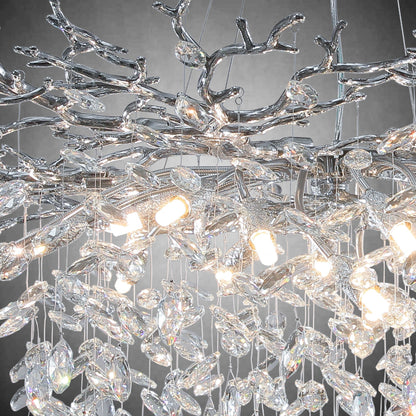 Modern Gold Tree Branch Crystal Chandelier
