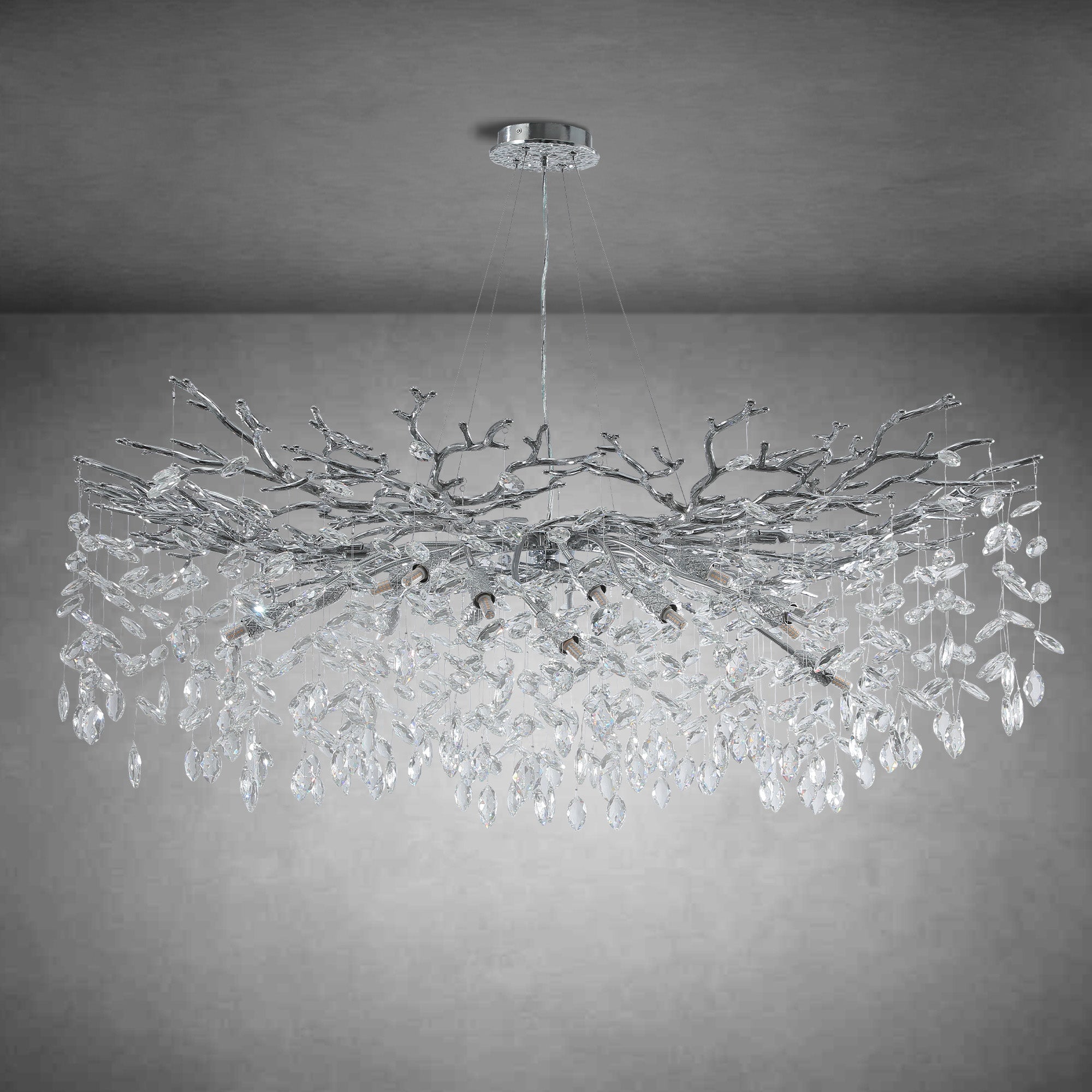 Modern Gold Tree Branch Crystal Chandelier