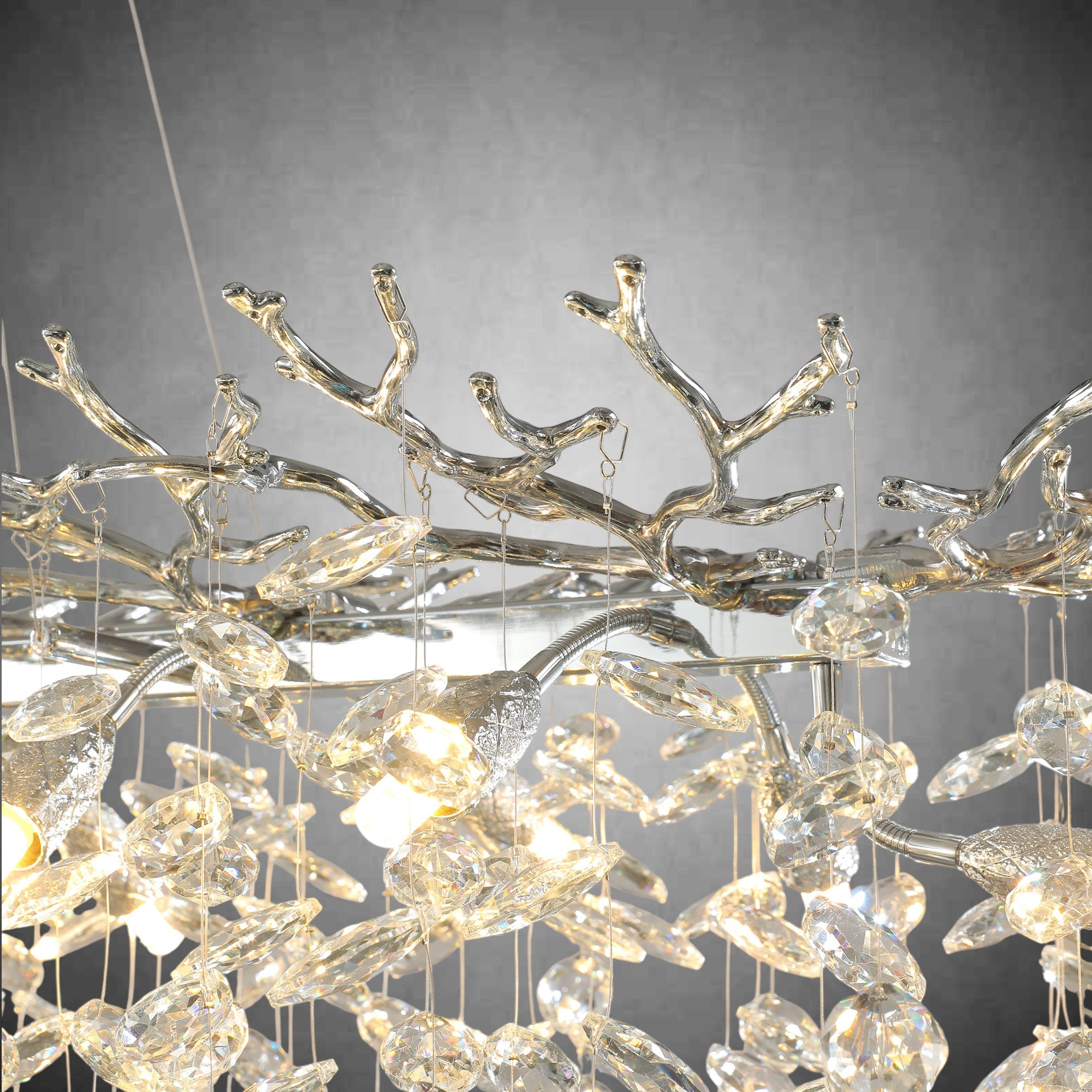 Modern Gold Tree Branch Crystal Chandelier