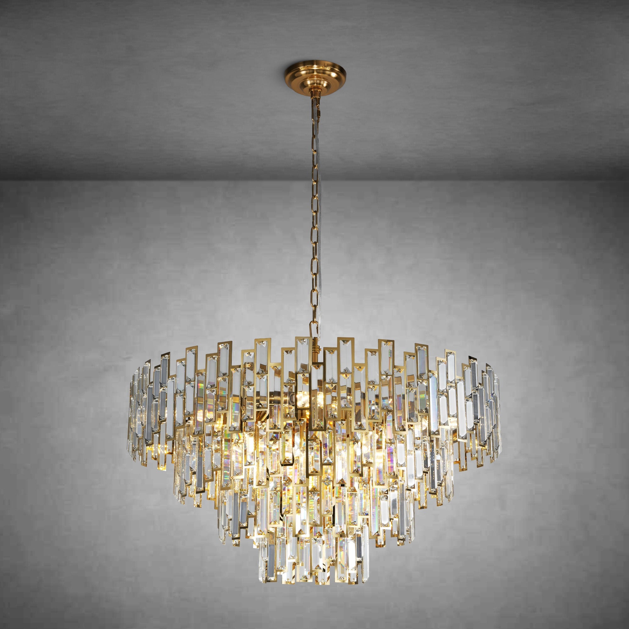 Modern Round K9 Crystal Chandelier