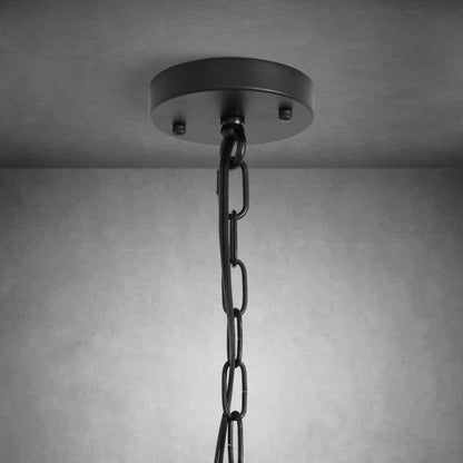 Wagon Wheel Chandelier with Glass Shades