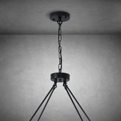 Wagon Wheel Chandelier with Glass Shades