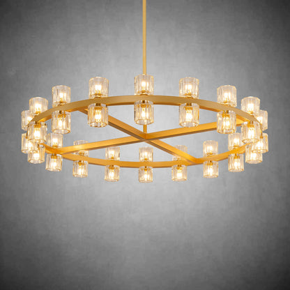 Modern Round Chandelier,K9 Crystal Chandeliers for Dining Room