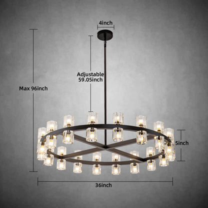 Modern Round Chandelier,K9 Crystal Chandeliers for Dining Room