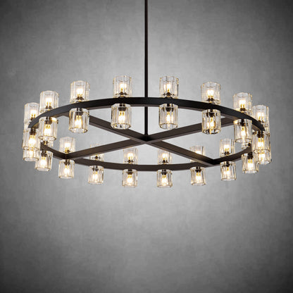 Modern Round Chandelier,K9 Crystal Chandeliers for Dining Room