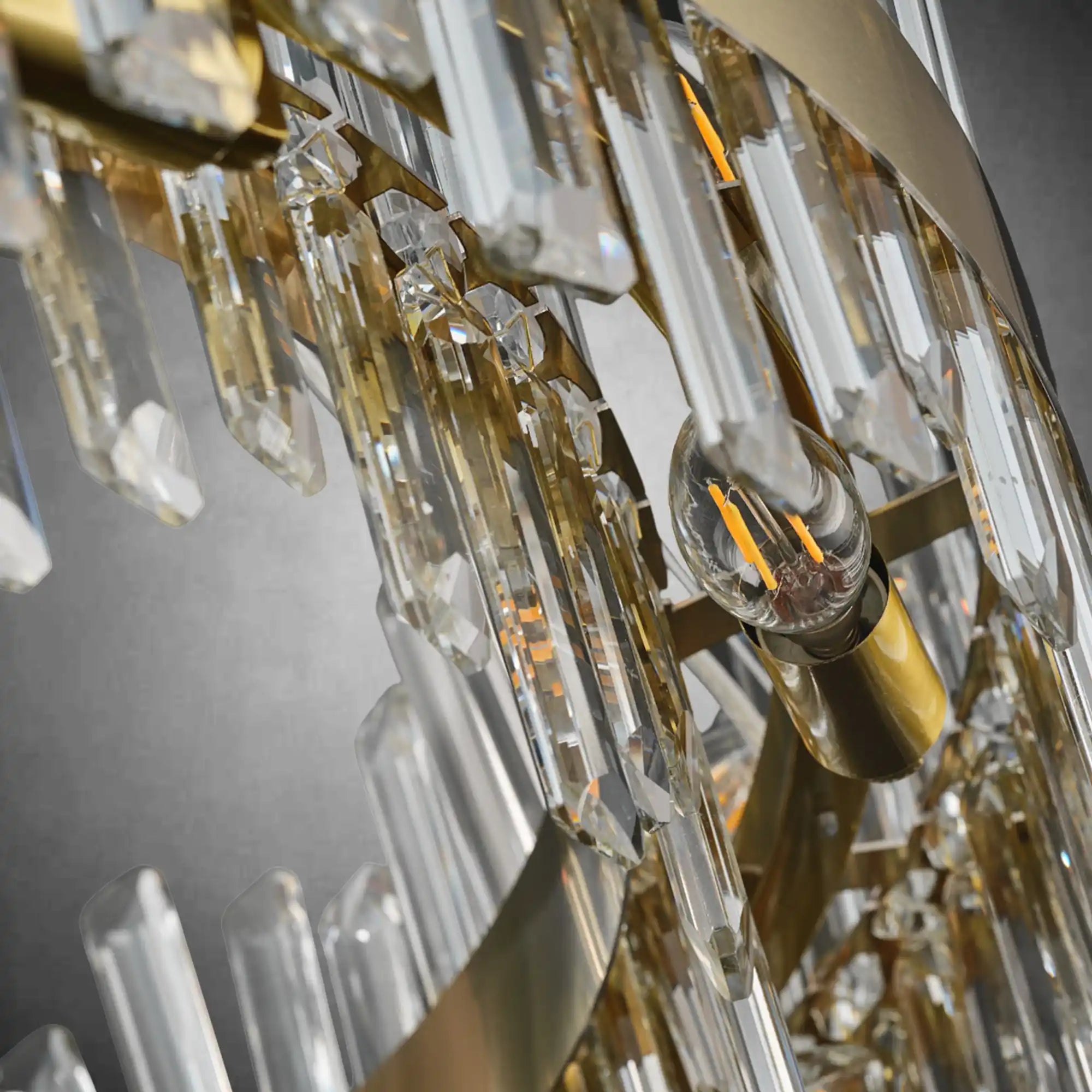 Modern Gold 2-Tier Crystal Chandelier 39.4 Inch