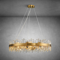 Modern Gold 2-Tier Crystal Chandelier 39.4 Inch