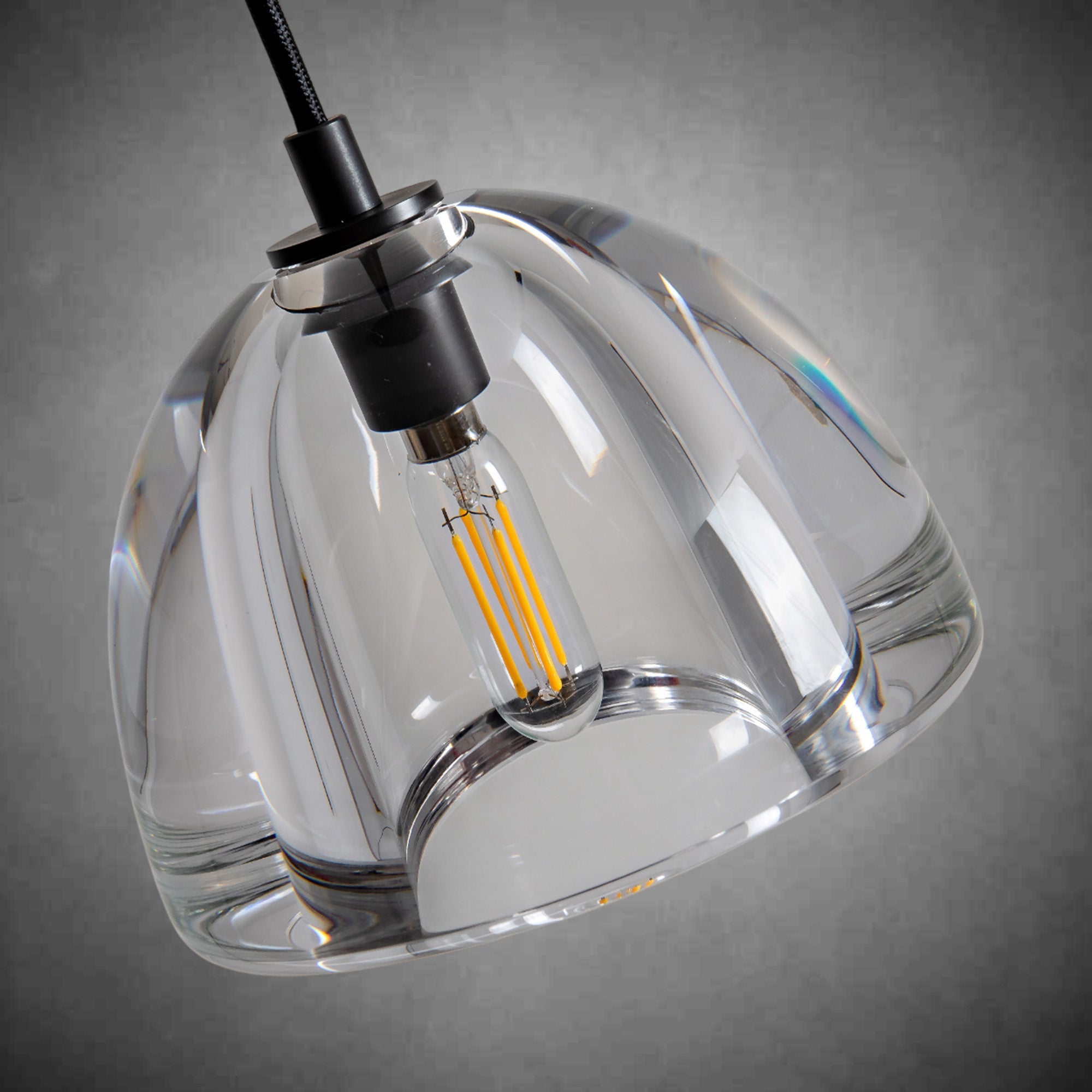 Hemispherical Crystal Pendant Light