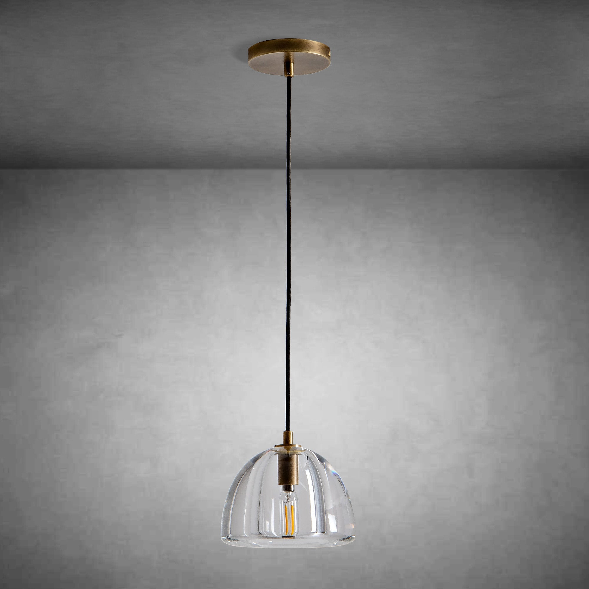 Hemispherical Crystal Pendant Light