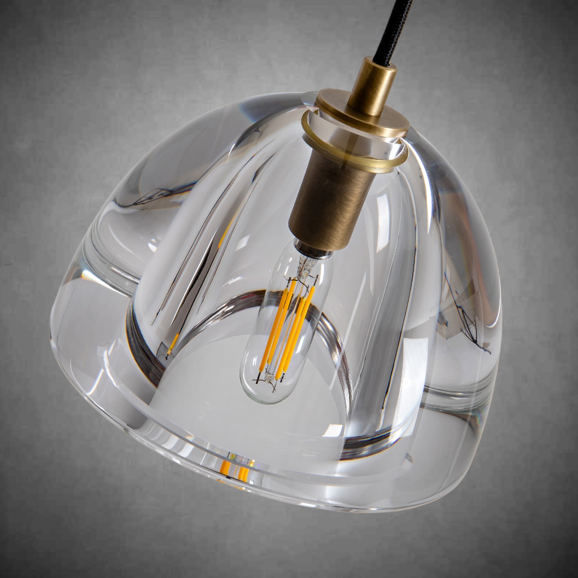 Hemispherical Crystal Pendant Light