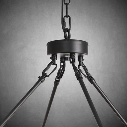 Two-Tier Wagon Wheel Chandelier with Glass Shades