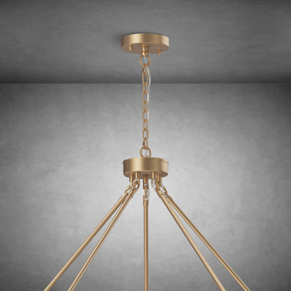Two-Tier Wagon Wheel Chandelier with Glass Shades