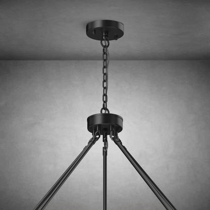 Two-Tier Wagon Wheel Chandelier with Glass Shades