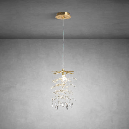 23.6" Modern Gold Tree Branch Crystal Chandelier
