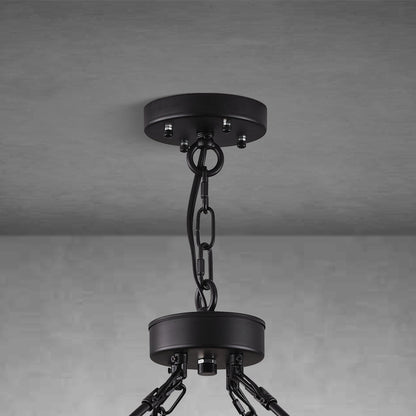 Round Brass Crystal Wagon Wheel Chandelier