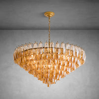 37" Extra Large Chandelier 14-Light Gold Modern Round Chandelier for Living Room