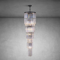 78.7" Luxury Long Crystal Chandelier  29-Light Modern Black Large Chandeliers
