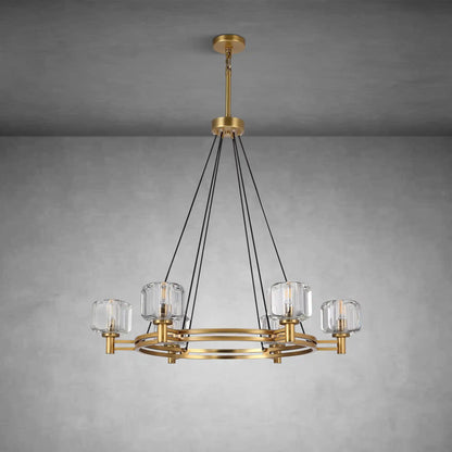 Round Crystal Chandelier, 36" K9 Crystal Chandeliers for Dining Room