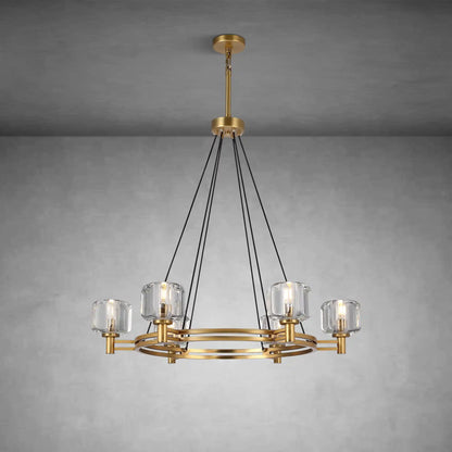 Round Crystal Chandelier, 36" K9 Crystal Chandeliers for Dining Room
