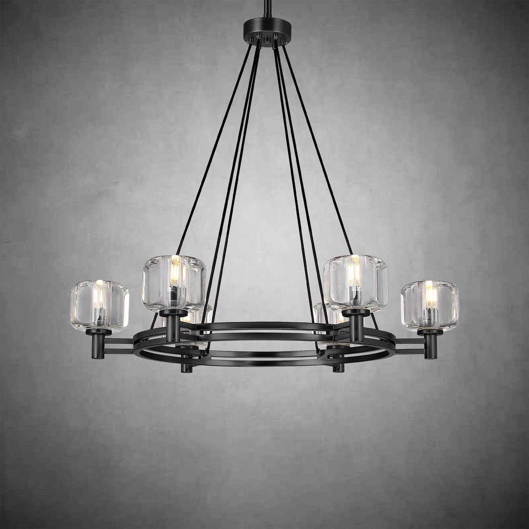 Round Crystal Chandelier, 36" K9 Crystal Chandeliers for Dining Room