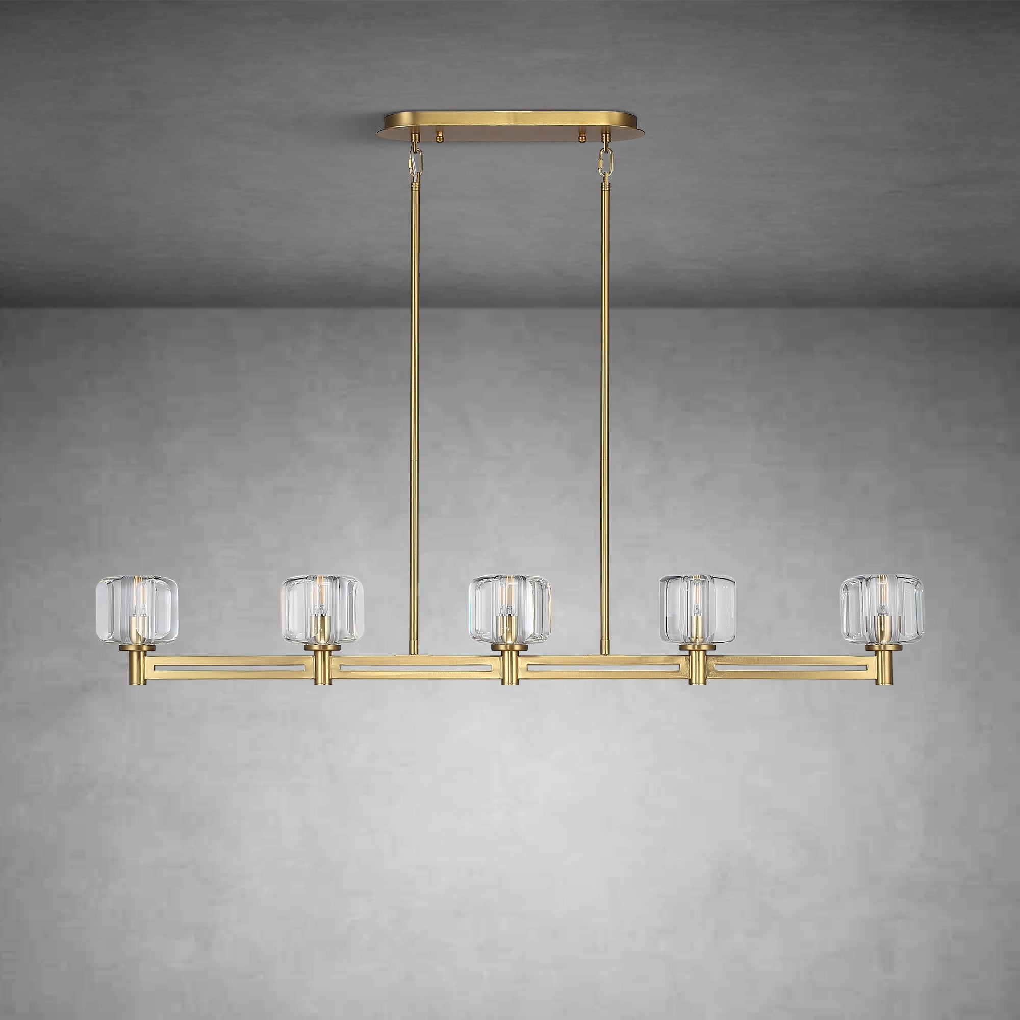 Plsintly Modern Crystal Chandelier, 54"