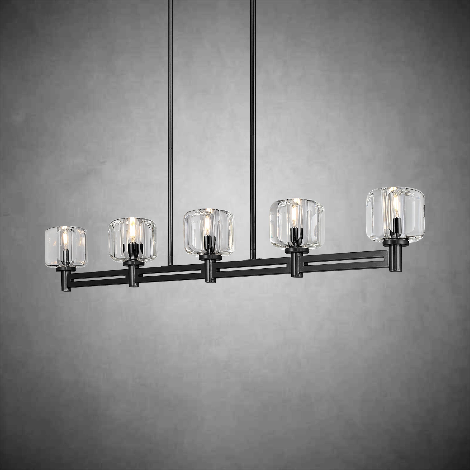 Plsintly Modern Crystal Chandelier, 54"