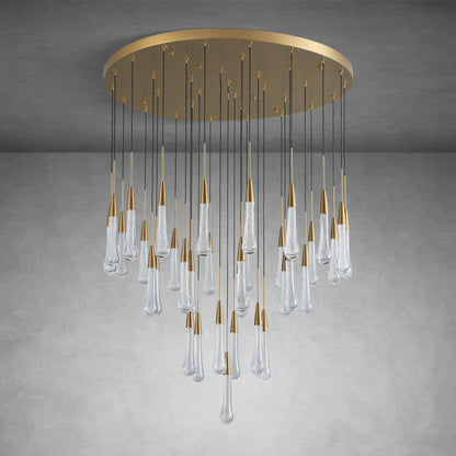 Gold raindrop-shaped chandelier