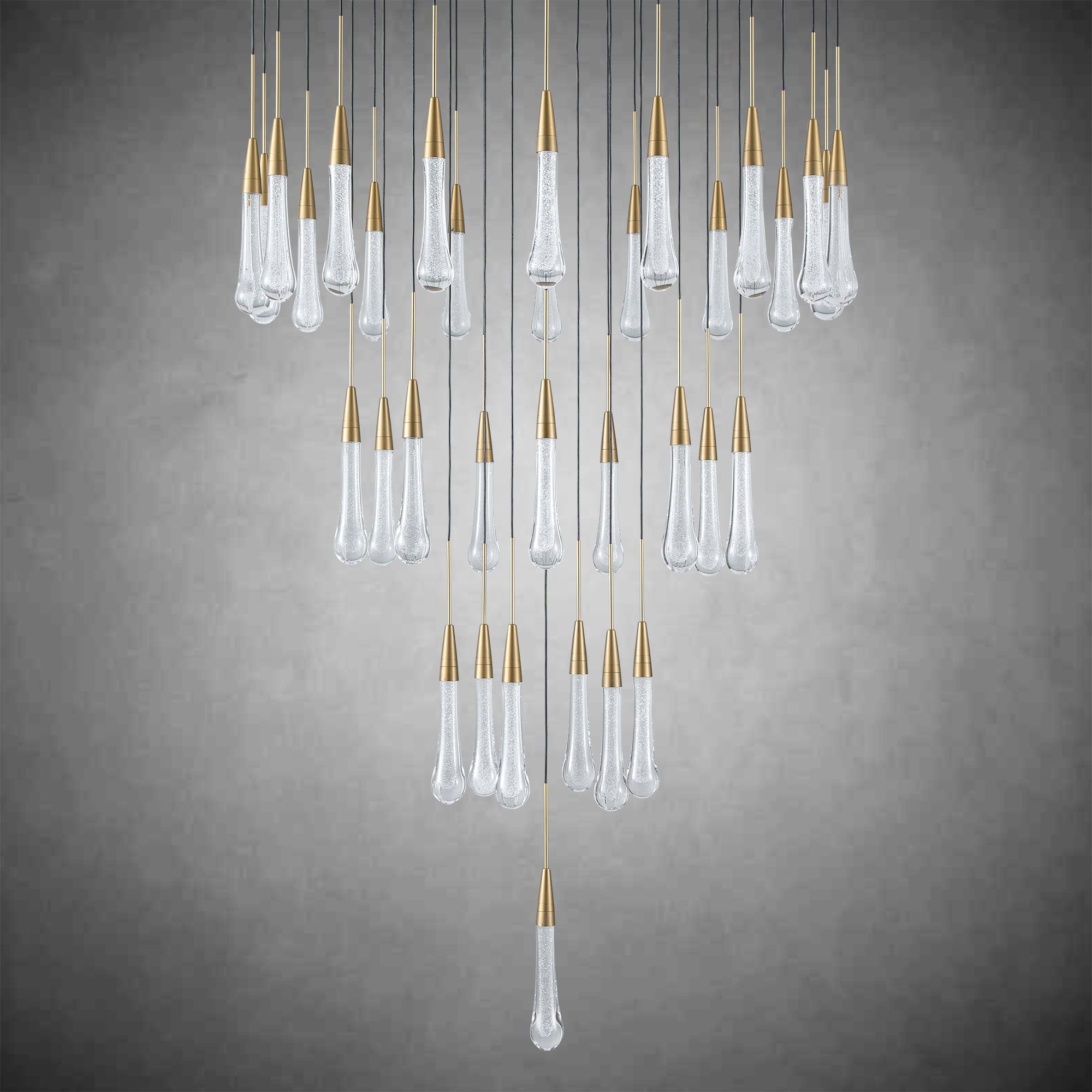 Gold raindrop-shaped chandelier