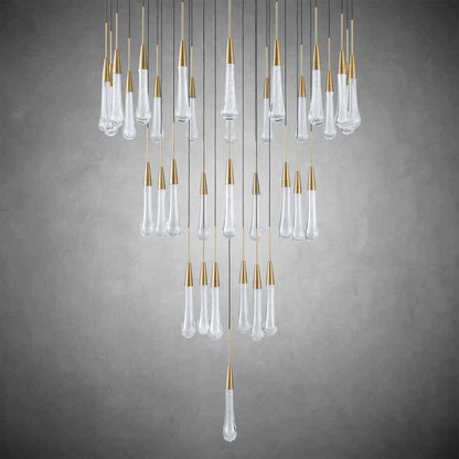 Gold raindrop-shaped chandelier