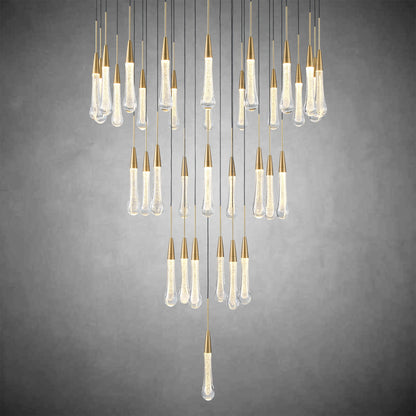 Gold raindrop-shaped chandelier