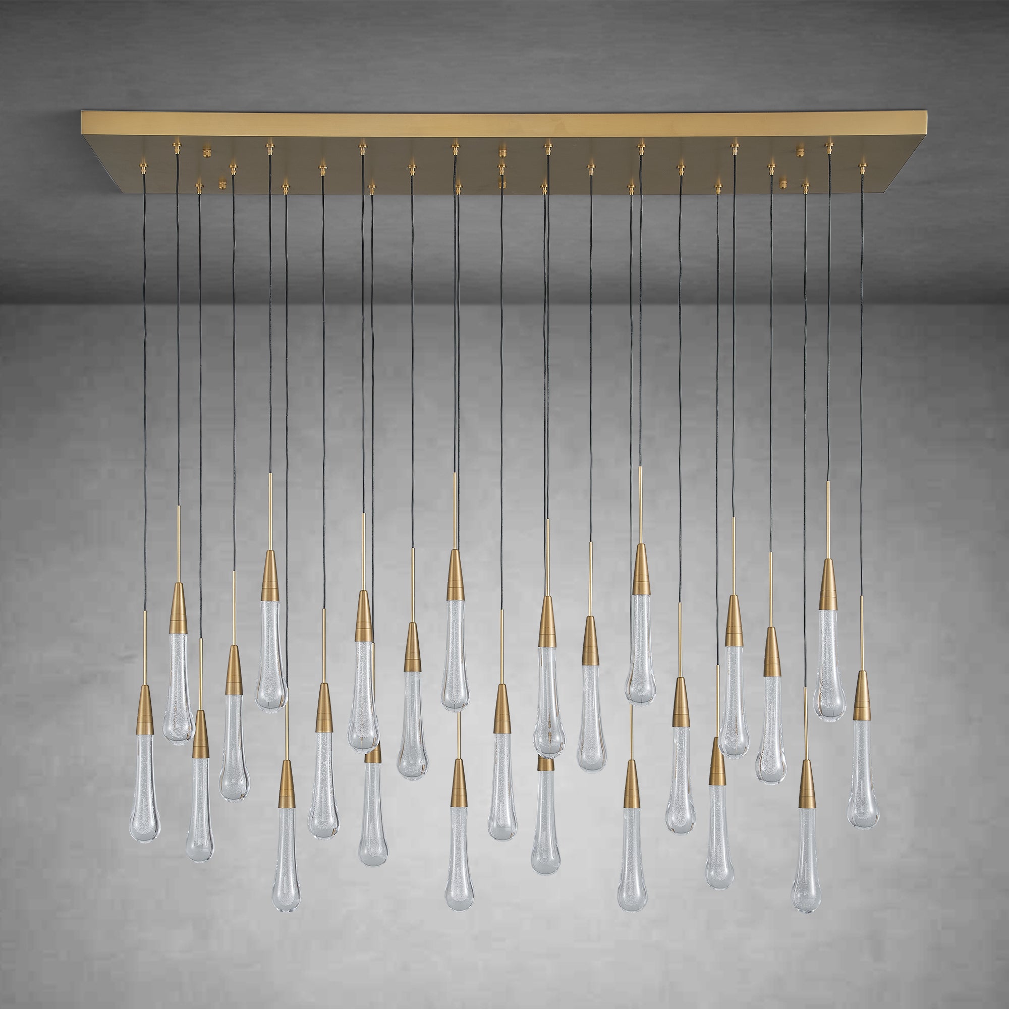 Gold raindrop-shaped chandelier
