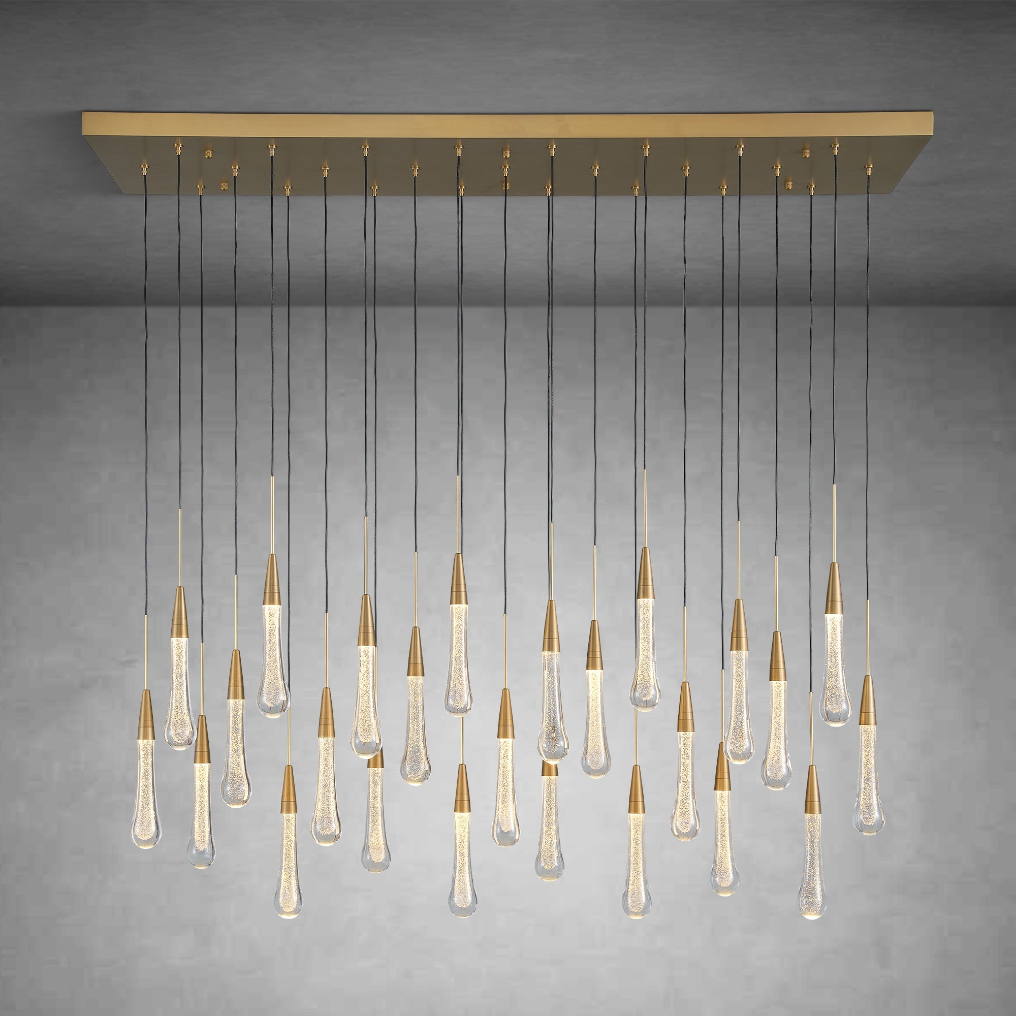Gold raindrop-shaped chandelier