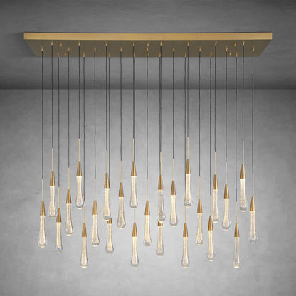 Gold raindrop-shaped chandelier