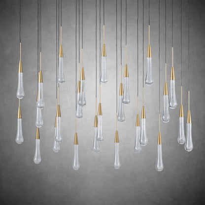 Gold raindrop-shaped chandelier