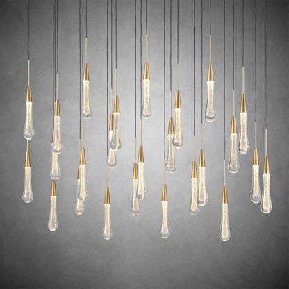 Gold raindrop-shaped chandelier
