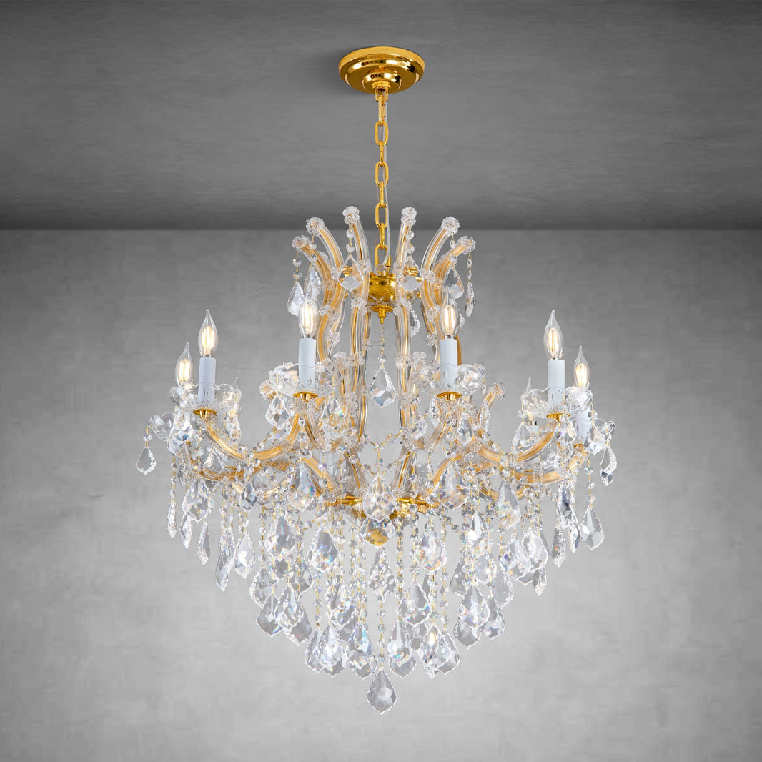Modern Crystal Chandeliers, Gold Candle Chandelier