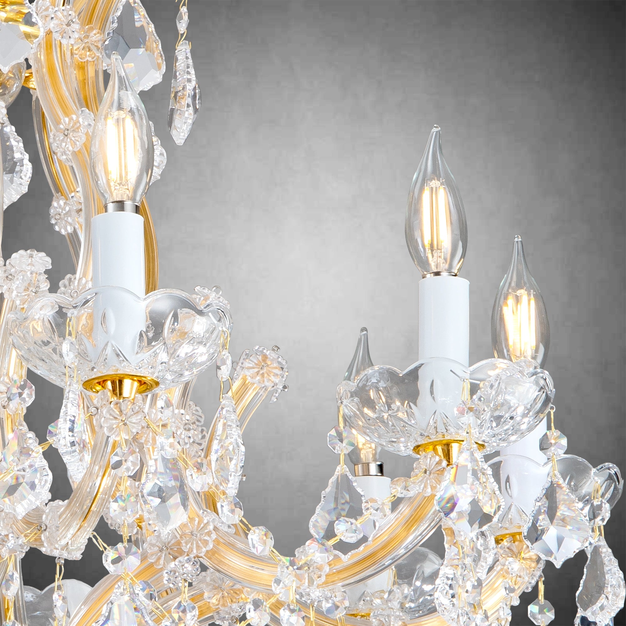 Modern Crystal Chandeliers, Gold Candle Chandelier