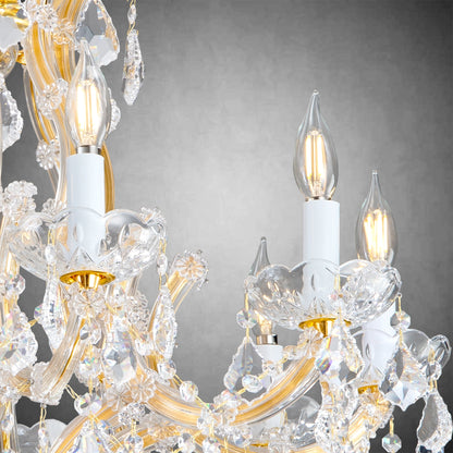 Modern Crystal Chandeliers, Gold Candle Chandelier