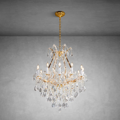 Large Gold Crystal Chandelier Light Fixtures - 24 Lights Modern Crystal Chandeliers