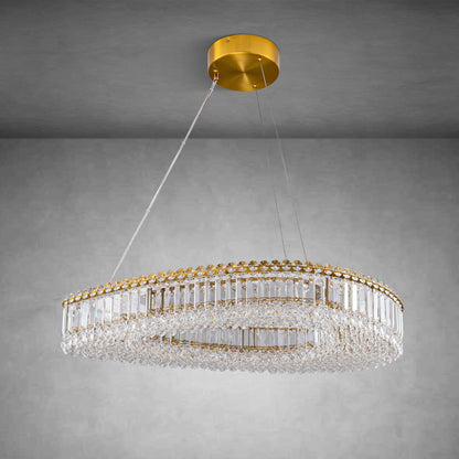 Modern Crystal Chandelier - Gold Round Chandeliers for Dining Room