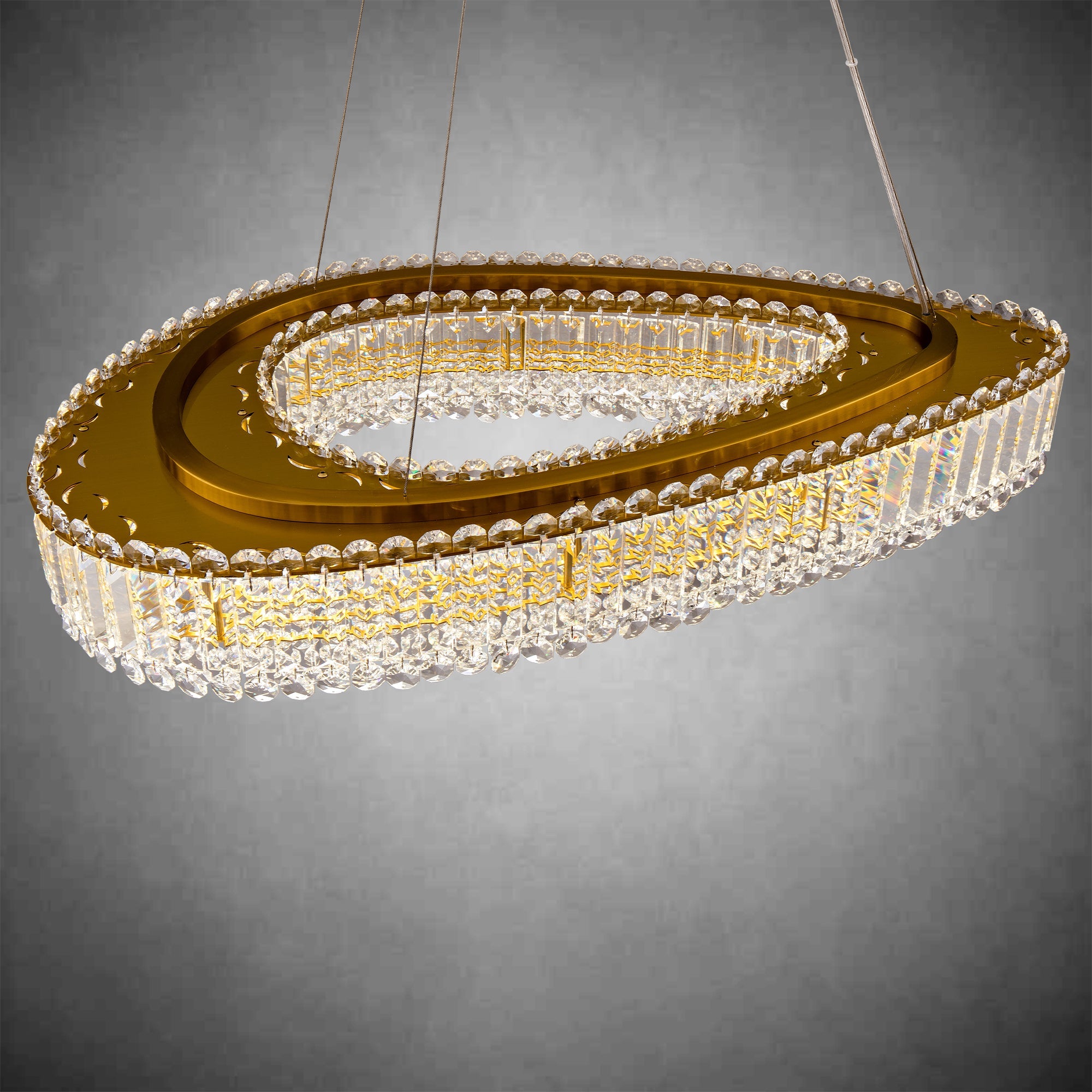 Modern Crystal Chandelier - Gold Round Chandeliers for Dining Room