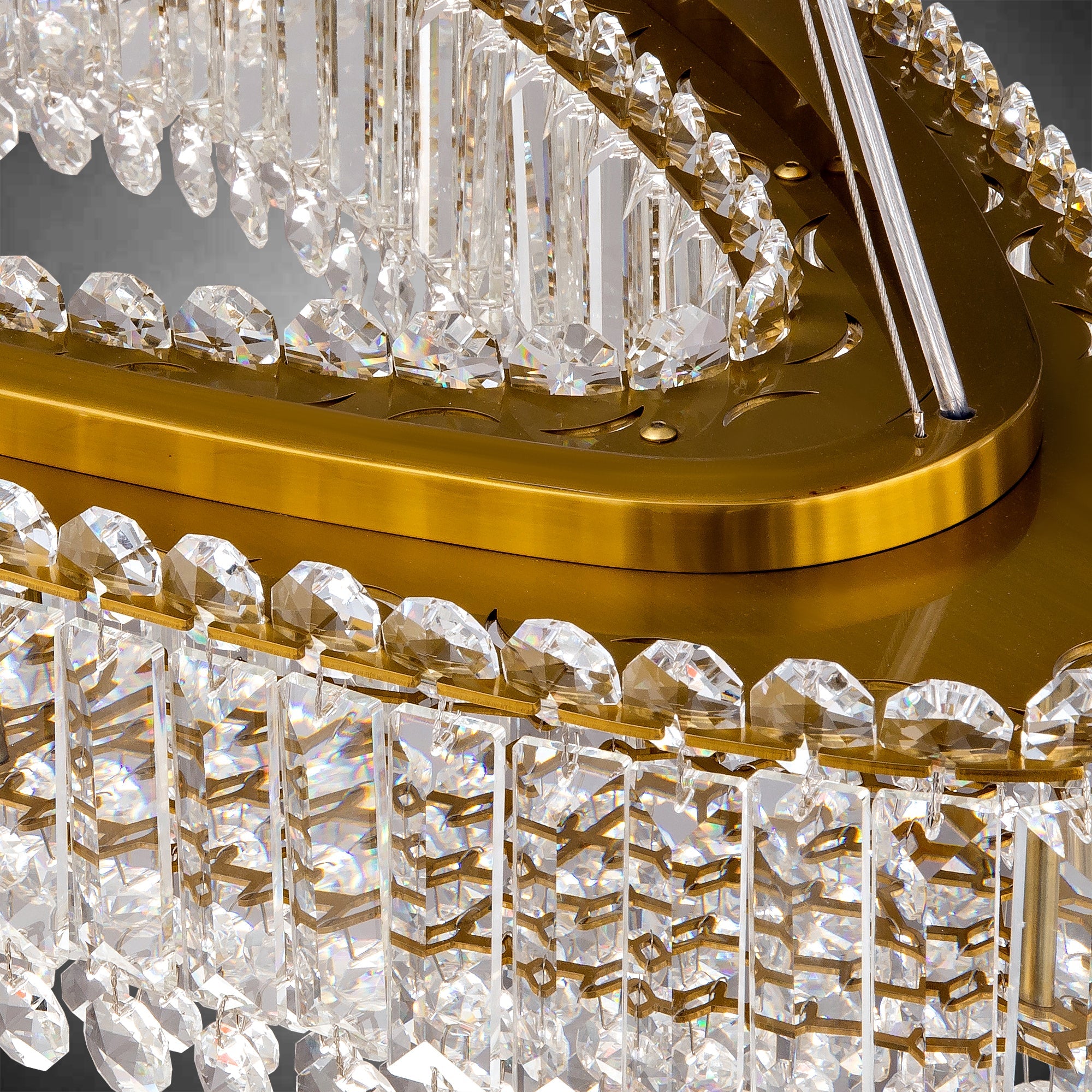 Modern Crystal Chandelier - Gold Round Chandeliers for Dining Room