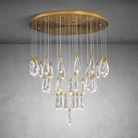 36" Black Crystal Chandelier, 43-Light Raindrop Chandelier