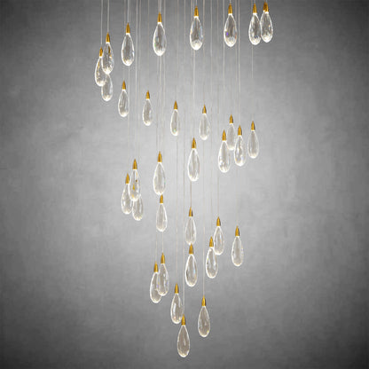 36" Black Crystal Chandelier, 43-Light Raindrop Chandelier