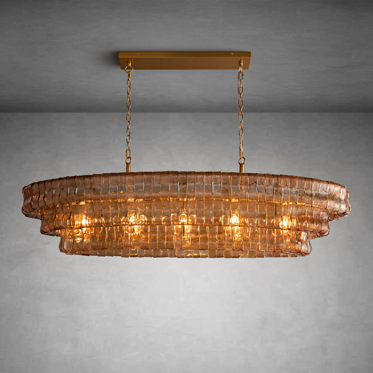Glacien Oval Chandelier 54"W/65"W
