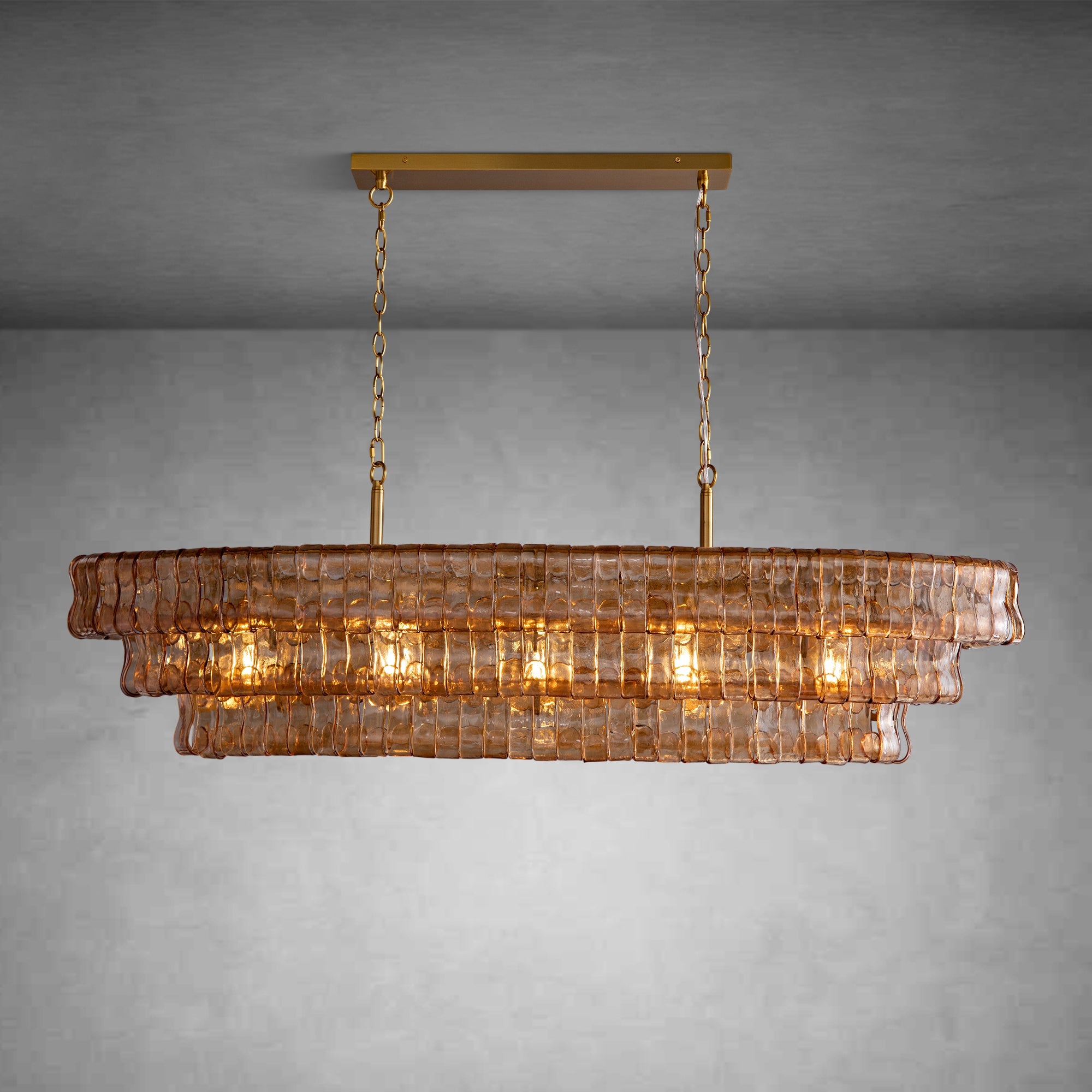 Glacien Oval Chandelier 54"W/65"W